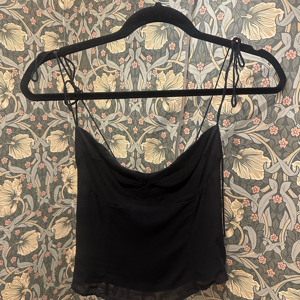 Reformation Black Sleeveless Crop Camisole